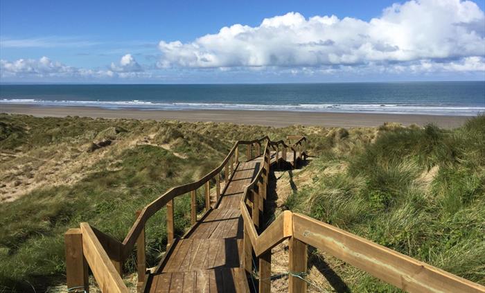 Boardwalk through dunes